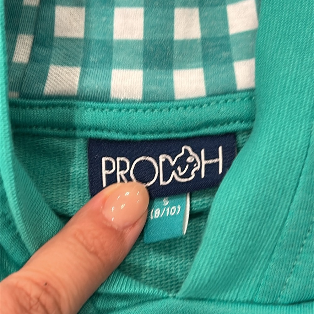 NWT PRODOH Spinnerbait Sweatshirt Pullover Hoodie Girls sz Small 8/10 Teal - Picture 3 of 8
